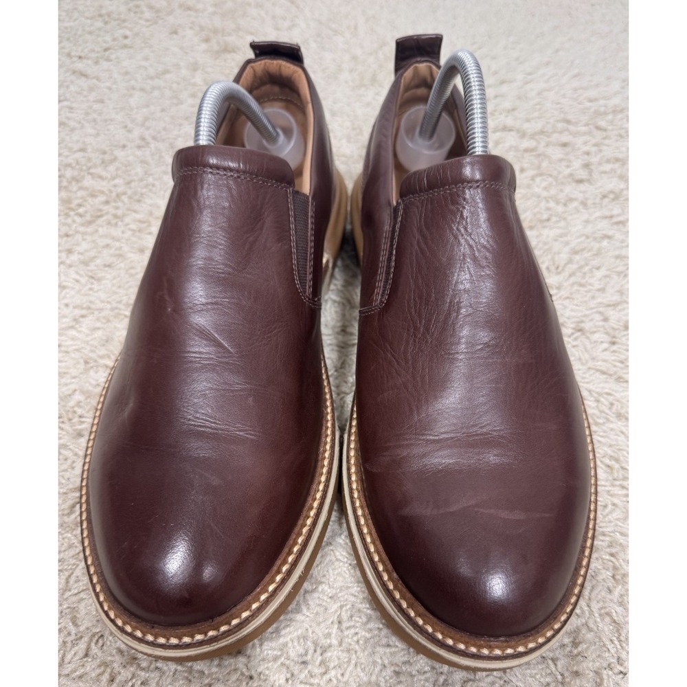 Lucheese After Ride Slip On Chocolate Brown Buffalo Leather Shoes Size